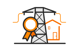 An illustration of an electric transmission tower representing grid reliability.